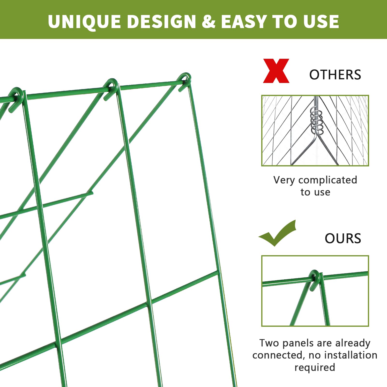 UrGROWA two panels joined into 31.5 inch wide support for rows