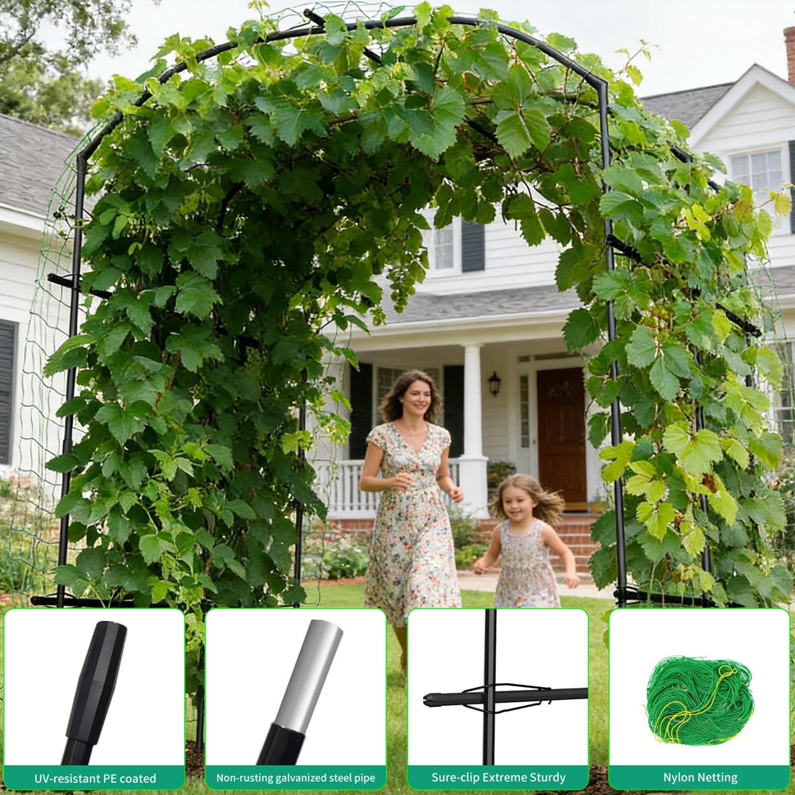 UrGROWA arch used as garden entrance adding structure and beauty