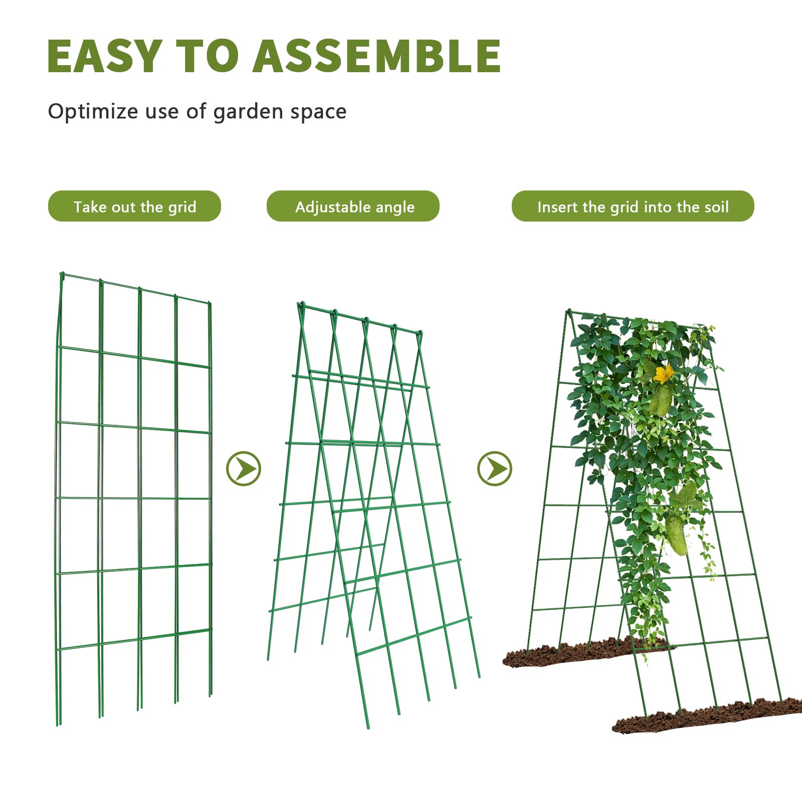 UrGROWA trellis ground feet inserted into soil for improved stability