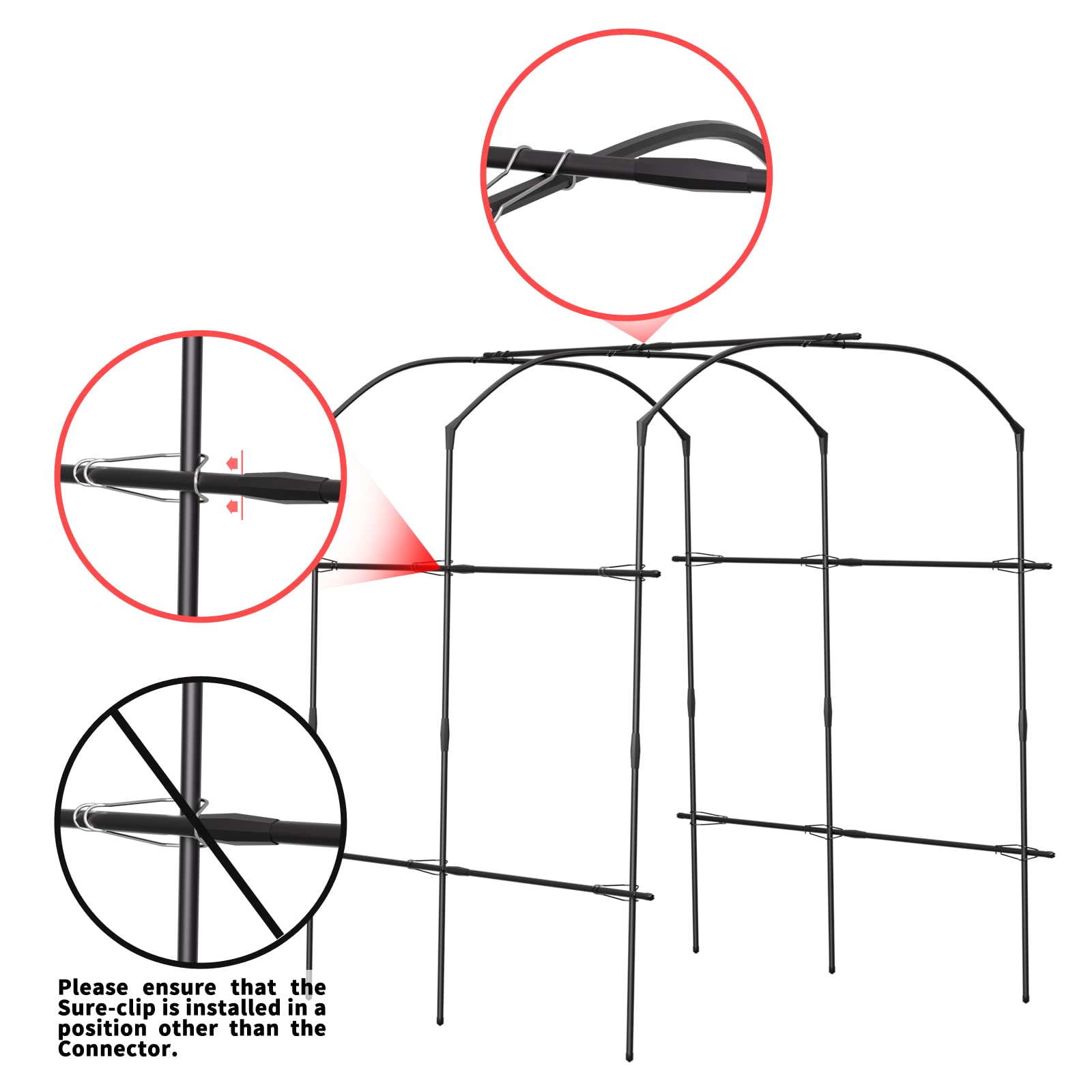 UrGROWA connector joint close-up illustrating adjustable height feature