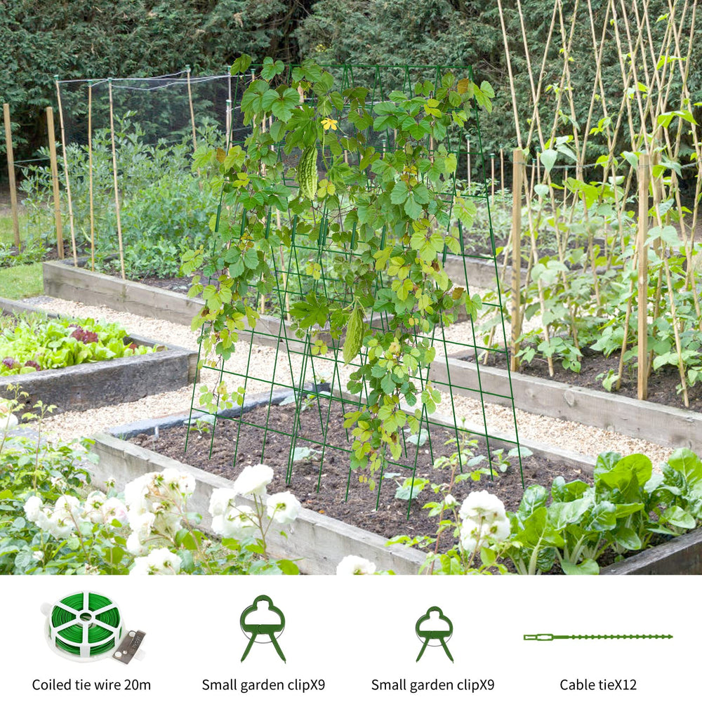 UrGROWA trellis bottom leg inserted into soil for added stability and anchoring