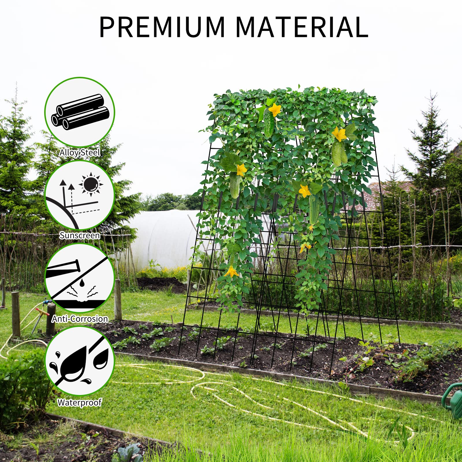 UrGROWA trellis close-up on welded joint and grid, ensures sturdy plant support