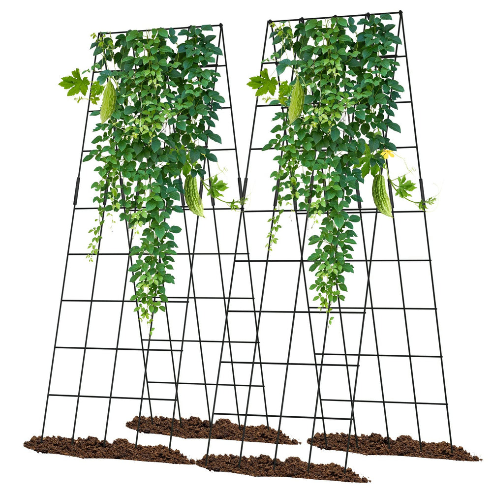 UrGROWA trellis front view showing full panel and compact profile, boosts vertical growing