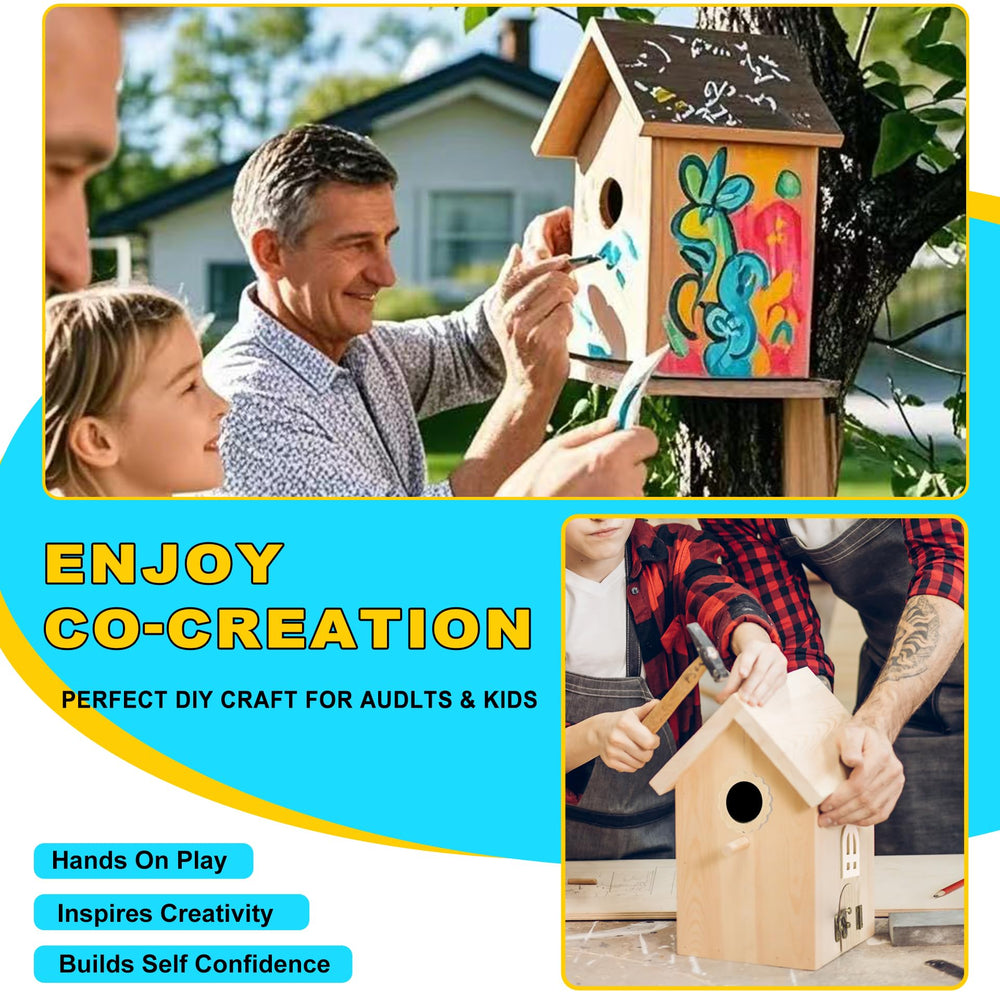 URMYONLY assembled birdhouse hanging in tree adding garden charm
