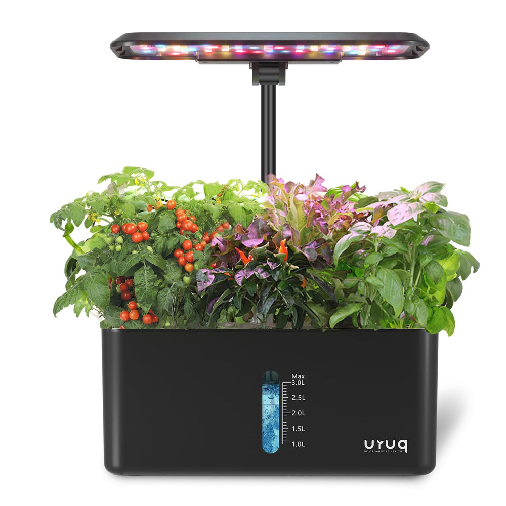 URUQ vista frontal del sistema 8 pods mostrando diseño compacto y plantas