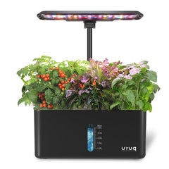 URUQ vista frontal del sistema 8 pods mostrando diseño compacto y plantas