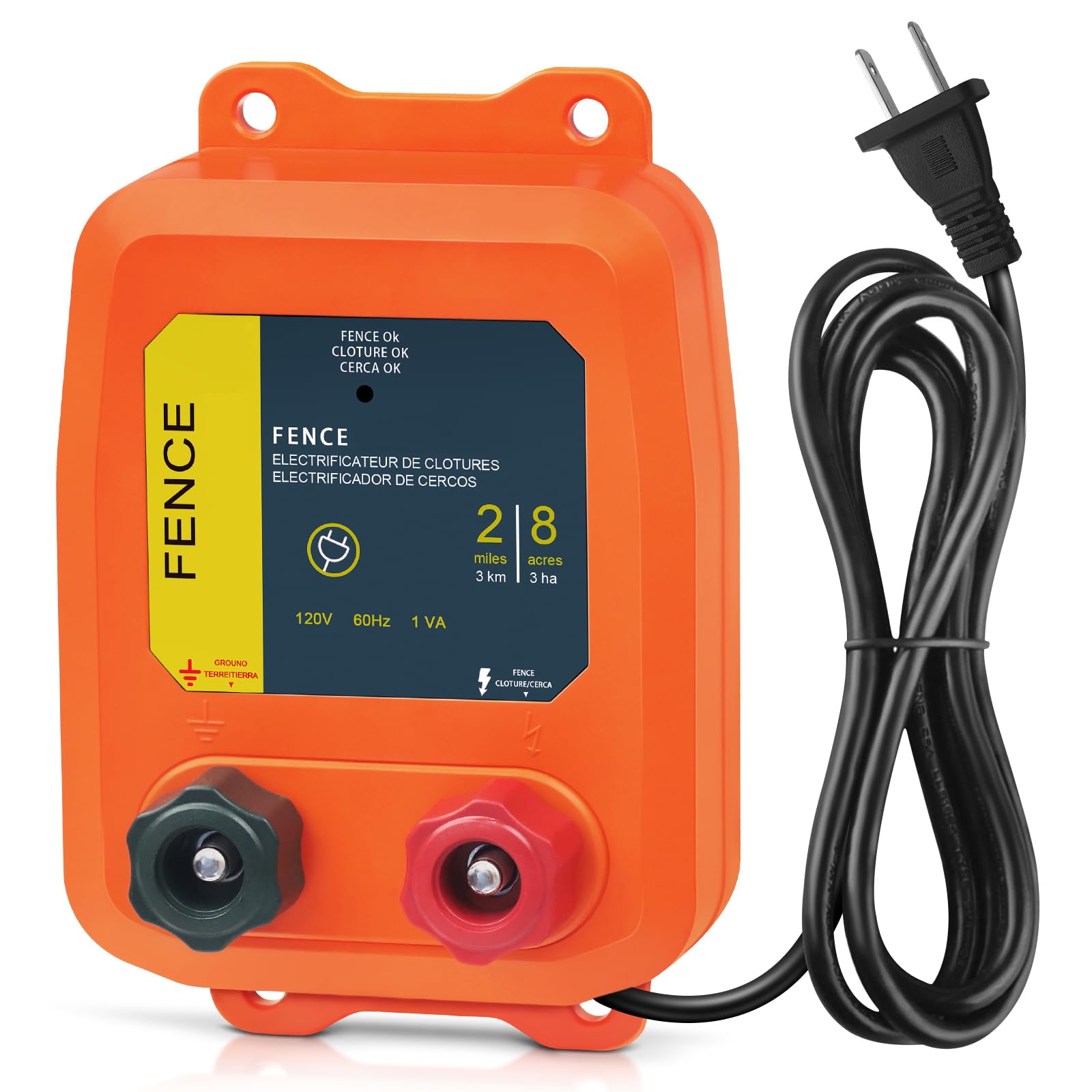 URYKEC PE2 front view showing compact orange case and terminals for quick identification and safety