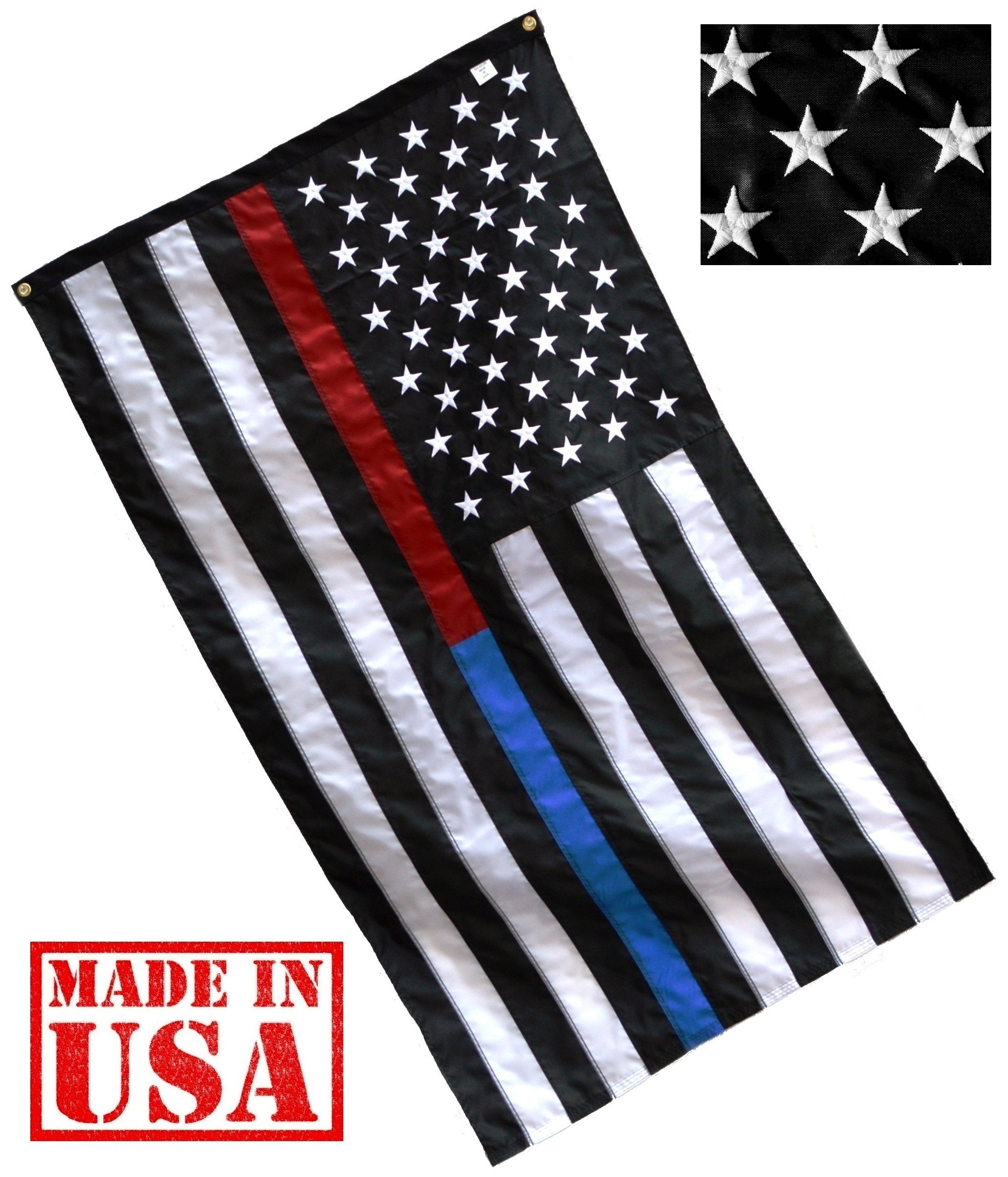 US Flag Factory close-up of embroidered stars highlighting premium stitch quality