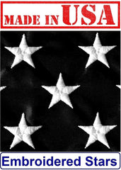 US Flag Factory close-up of embroidered stars highlighting durable detail