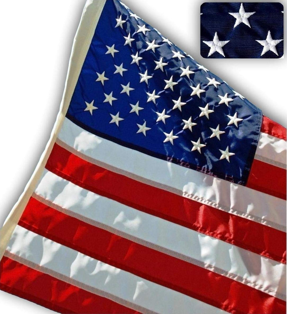 US Flag Factory front view 2.5x4 ft flag showing vibrant colors and flyability
