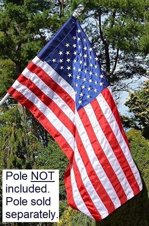 US Flag Factory flag installed on porch pole demonstrating easy, attractive mounting