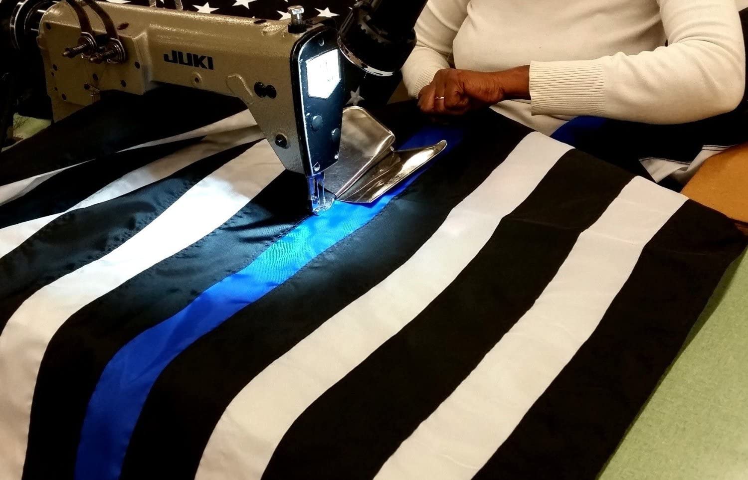US Flag Factory packaging close-up with Made in USA tag and product details