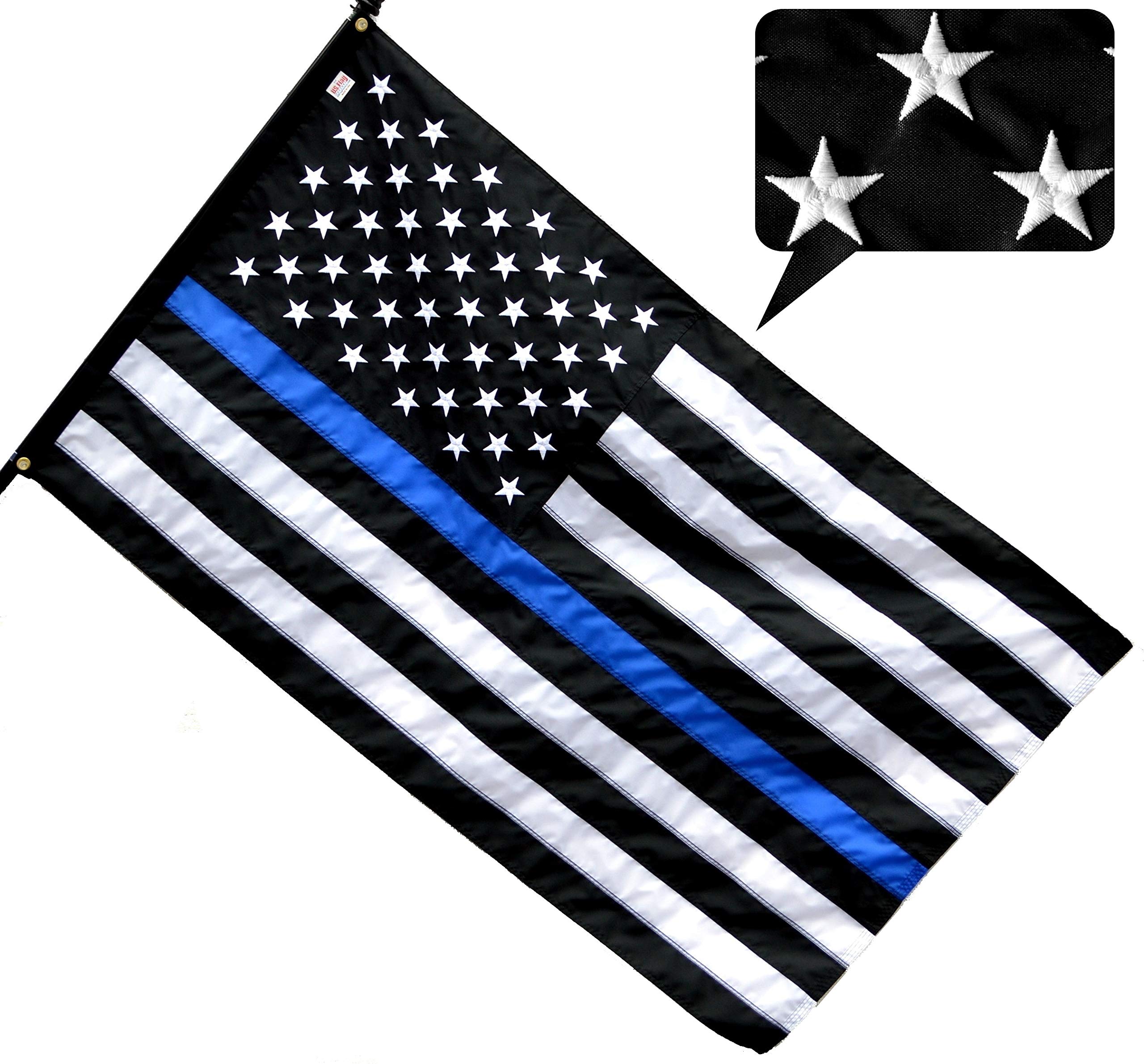 US Flag Factory front view showing Thin Blue Line flag and outdoor clarity