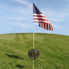 US Flag Store grave marker front view showing bronze highlights and durable finish