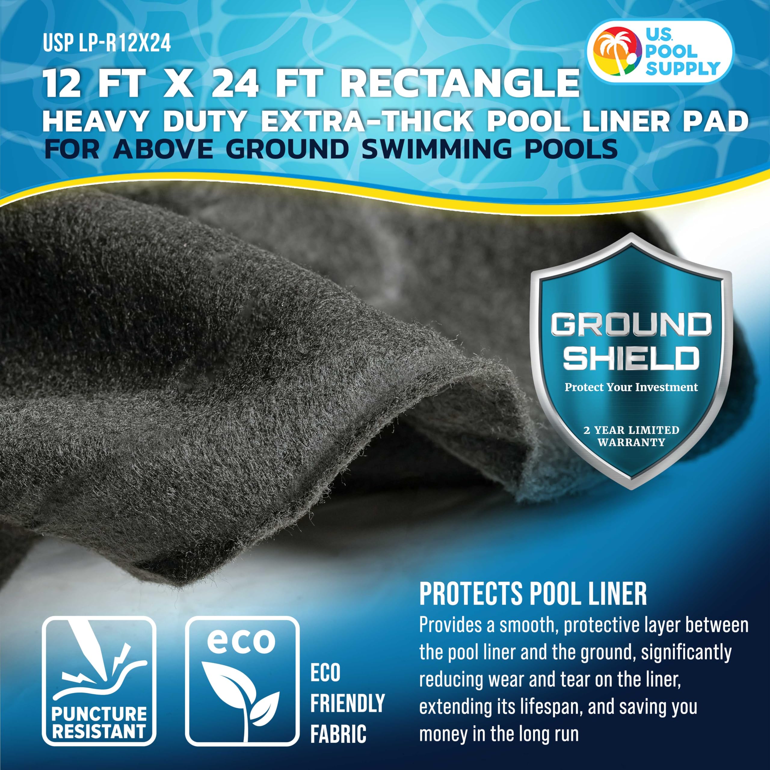 U.S. Pool Supply close-up of non-woven texture offering puncture resistance benefit
