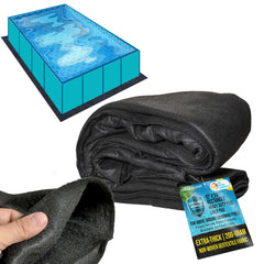 U.S. Pool Supply front view of 12x24 pad showing full rectangle protection and peace of mind