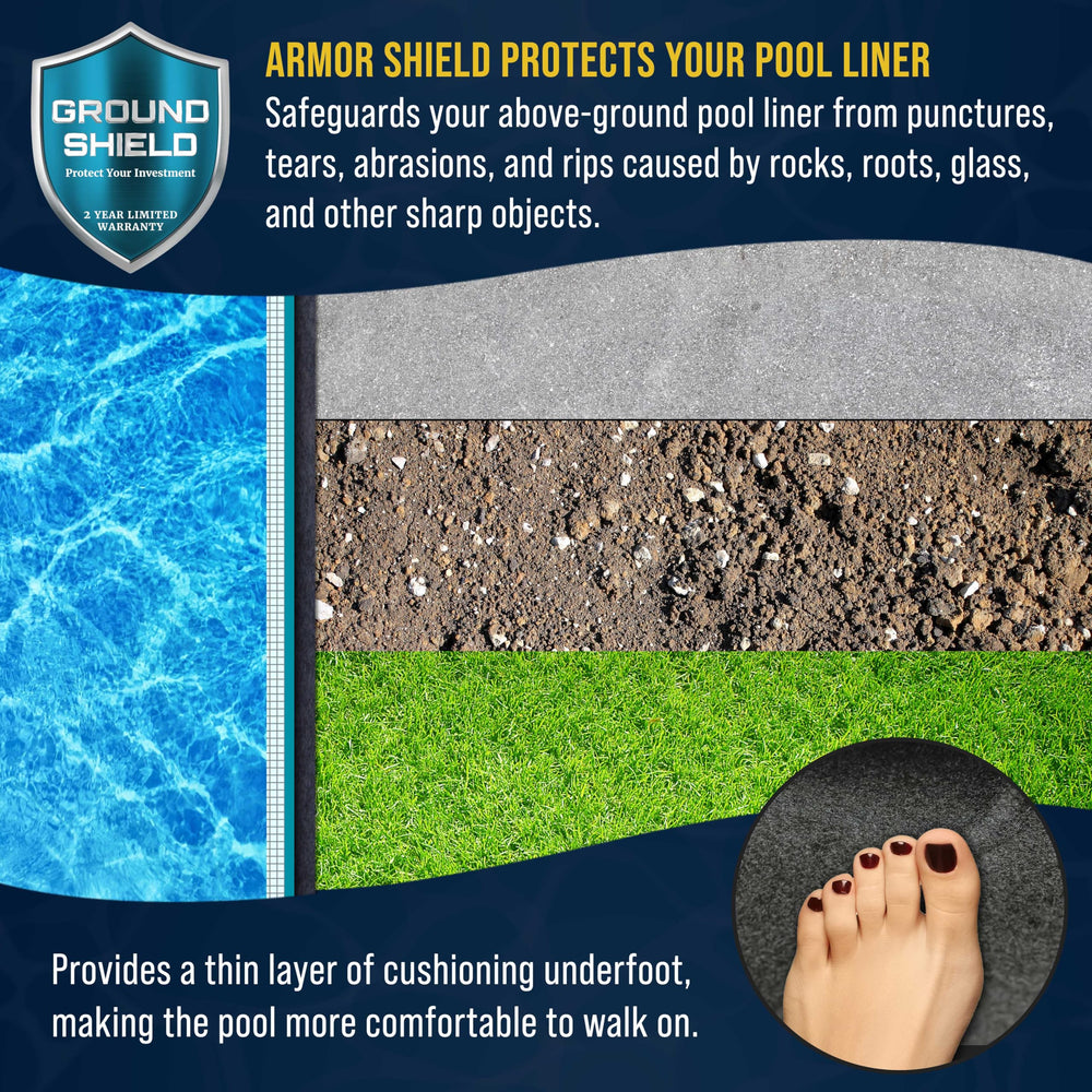 U.S. Pool Supply trimming pad with utility knife demonstrating custom fit and quick installation
