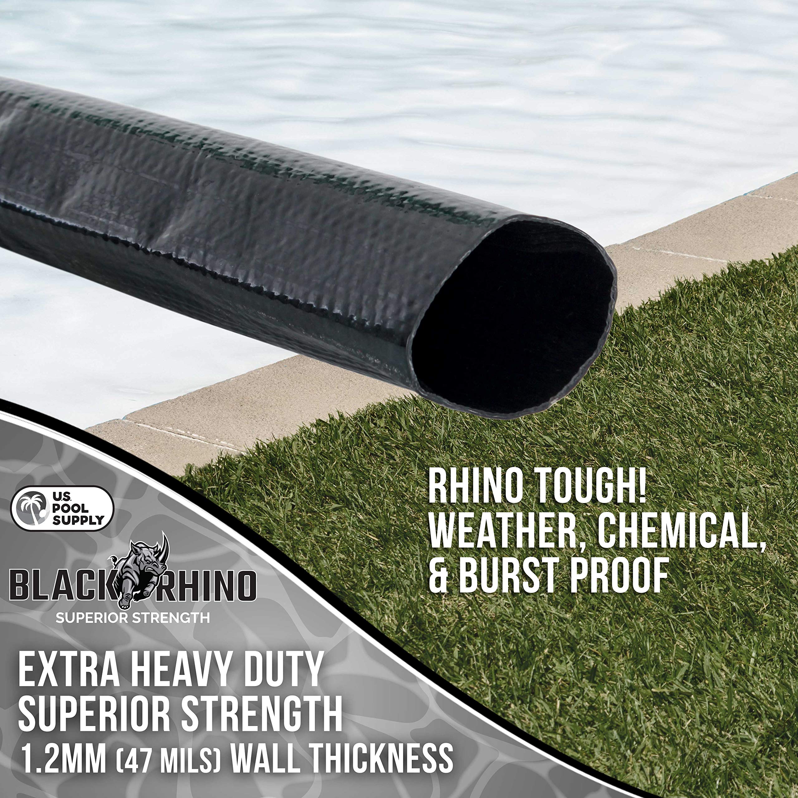 U.S. Pool Supply hose attached to pump draining pool quickly and reliably