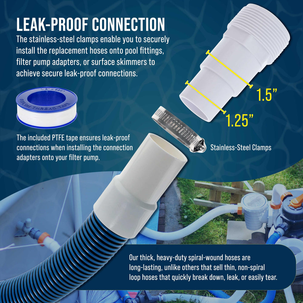 U.S. Pool Supply hose installed on a pump demonstrating improved flow