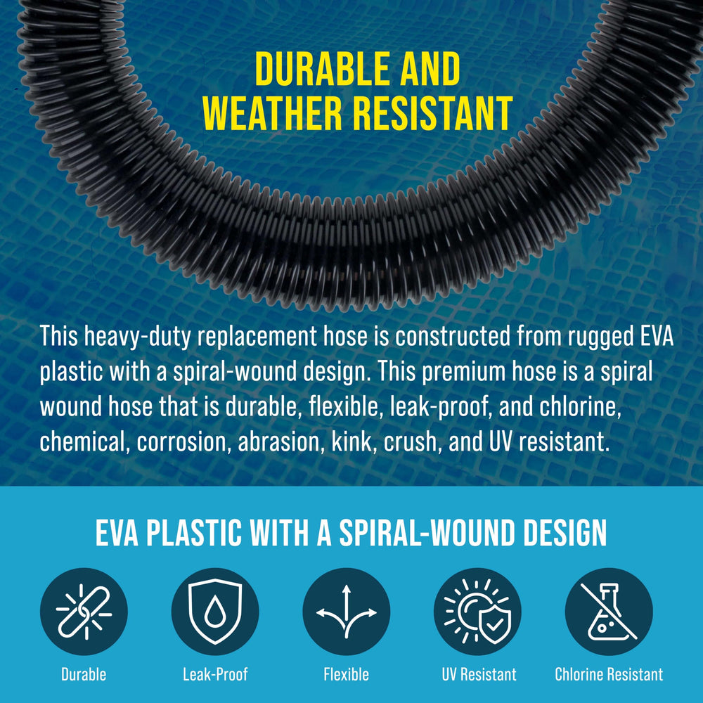 U.S. Pool Supply hose installed on a pump demonstrating easy DIY replacement