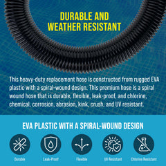 U.S. Pool Supply hose installed on a pump demonstrating easy DIY replacement