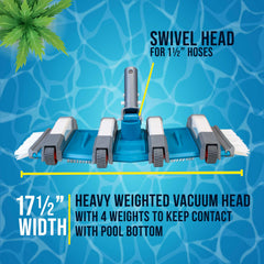 U.S. Pool Supply detailed shot of side brushes pulling debris from pool walls and improving edge cleaning