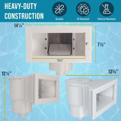 U.S. Pool Supply debris basket detail displaying large-capacity capture for easier cleaning