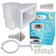 U.S. Pool Supply skimmer front view showing housing and faceplate for durable replacement