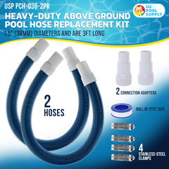U.S. Pool Supply close-up of spiral EVA hose texture for kink resistance