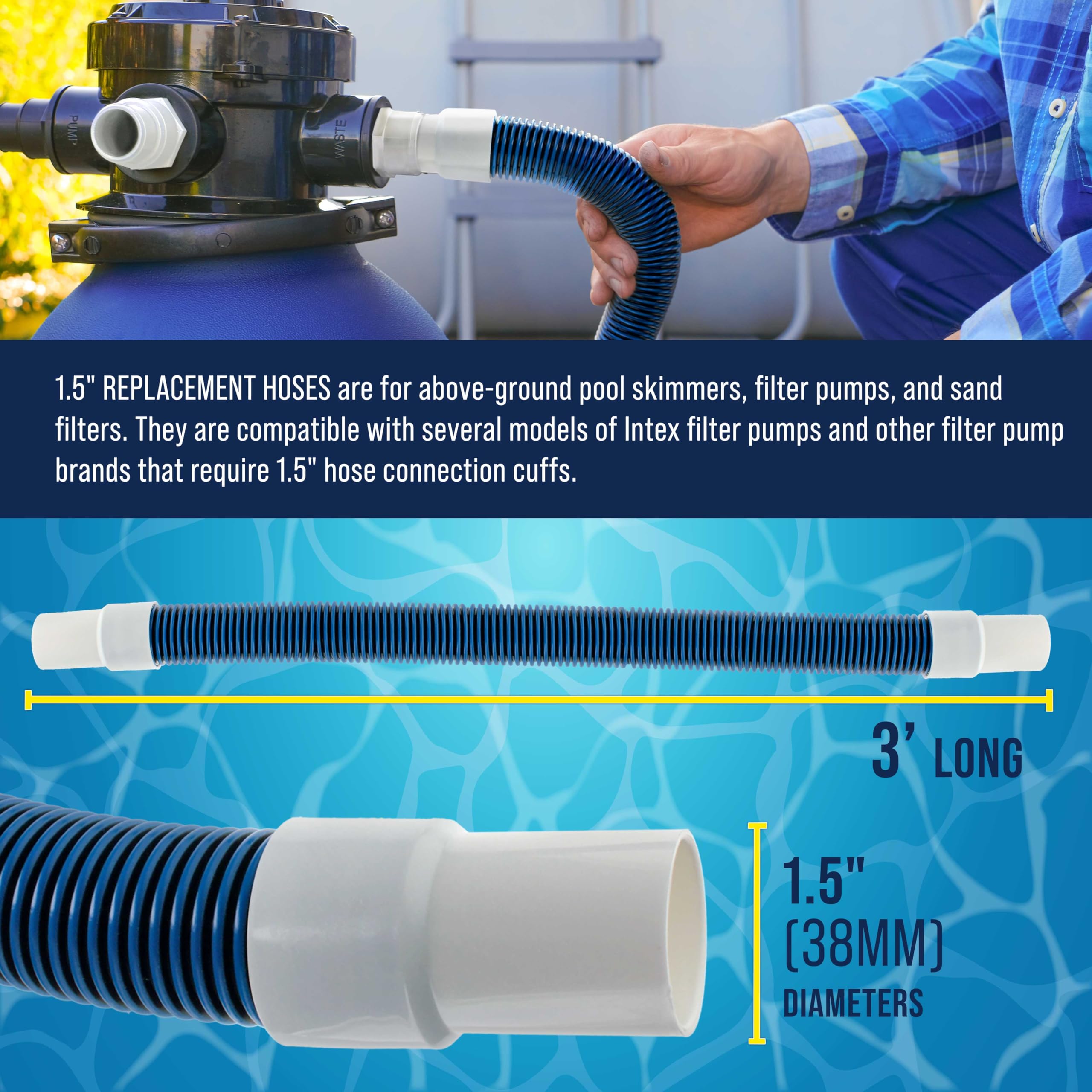 U.S. Pool Supply stainless-steel clamp detail providing corrosion resistance