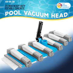 U.S. Pool Supply close-up of integrated weights in base for steady floor contact and stronger suction