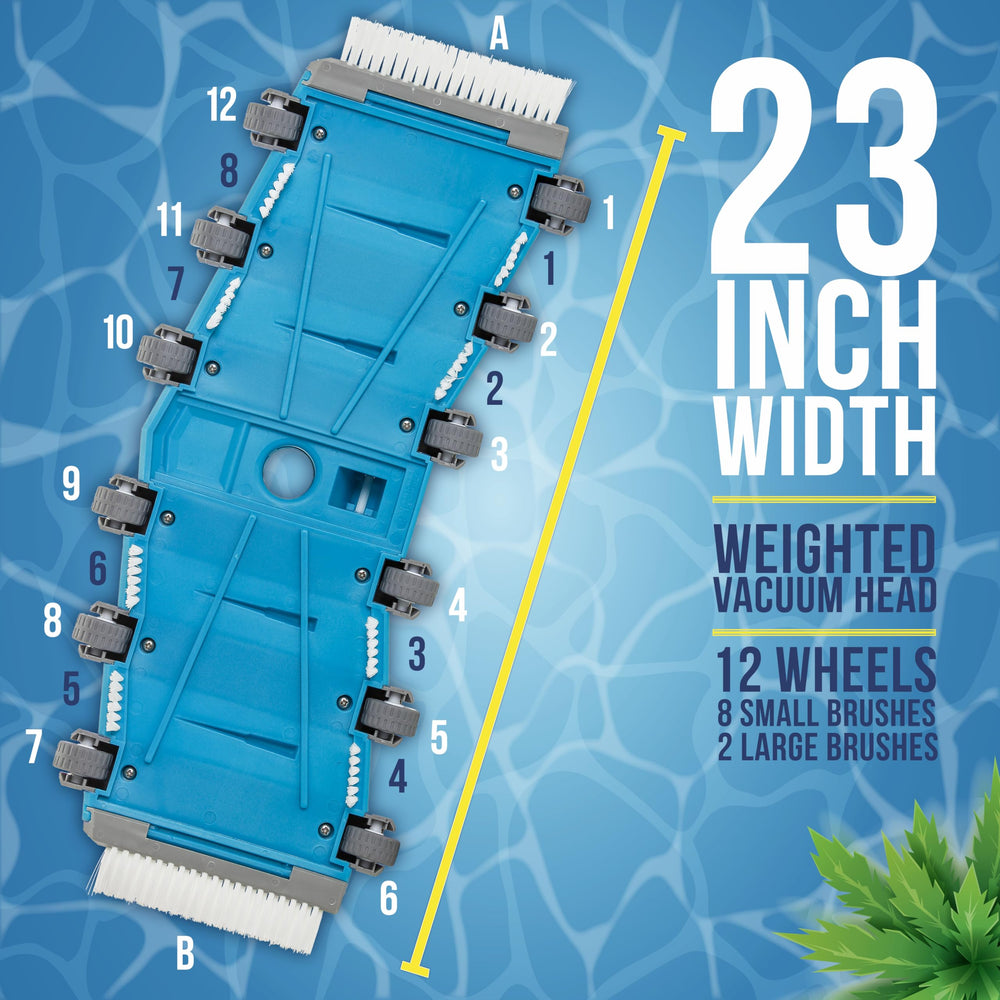 U.S. Pool Supply smooth-glide wheel detail demonstrating easy maneuverability and reduced drag