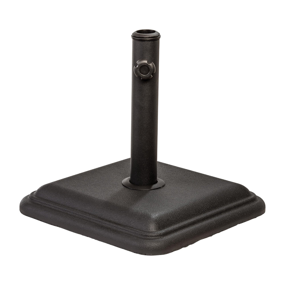 US Weight front view of umbrella base showing low-profile stability and tidy look