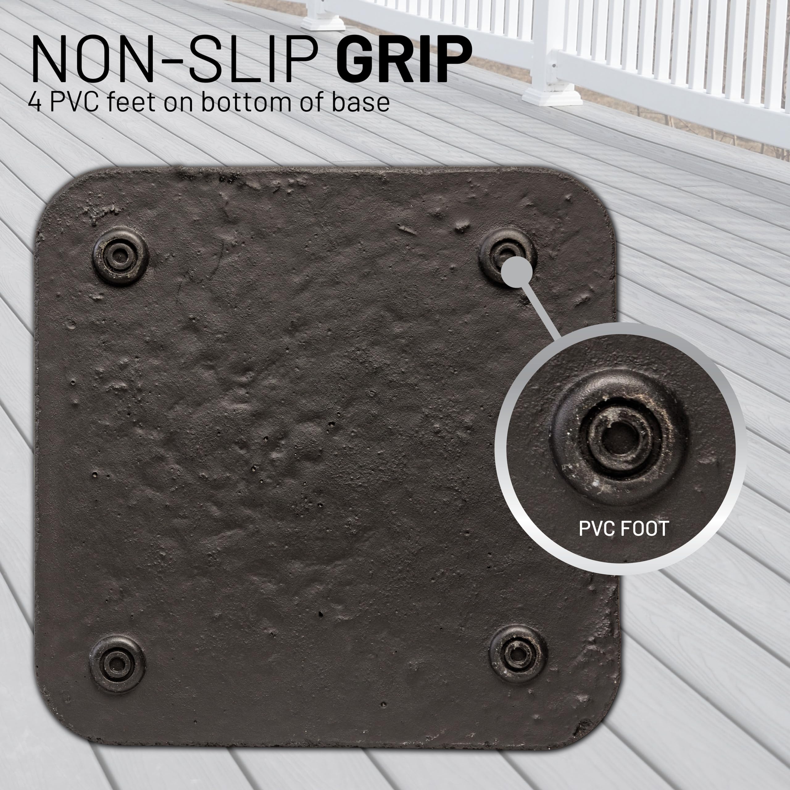 US Weight in a patio setting with umbrella showing practical everyday use