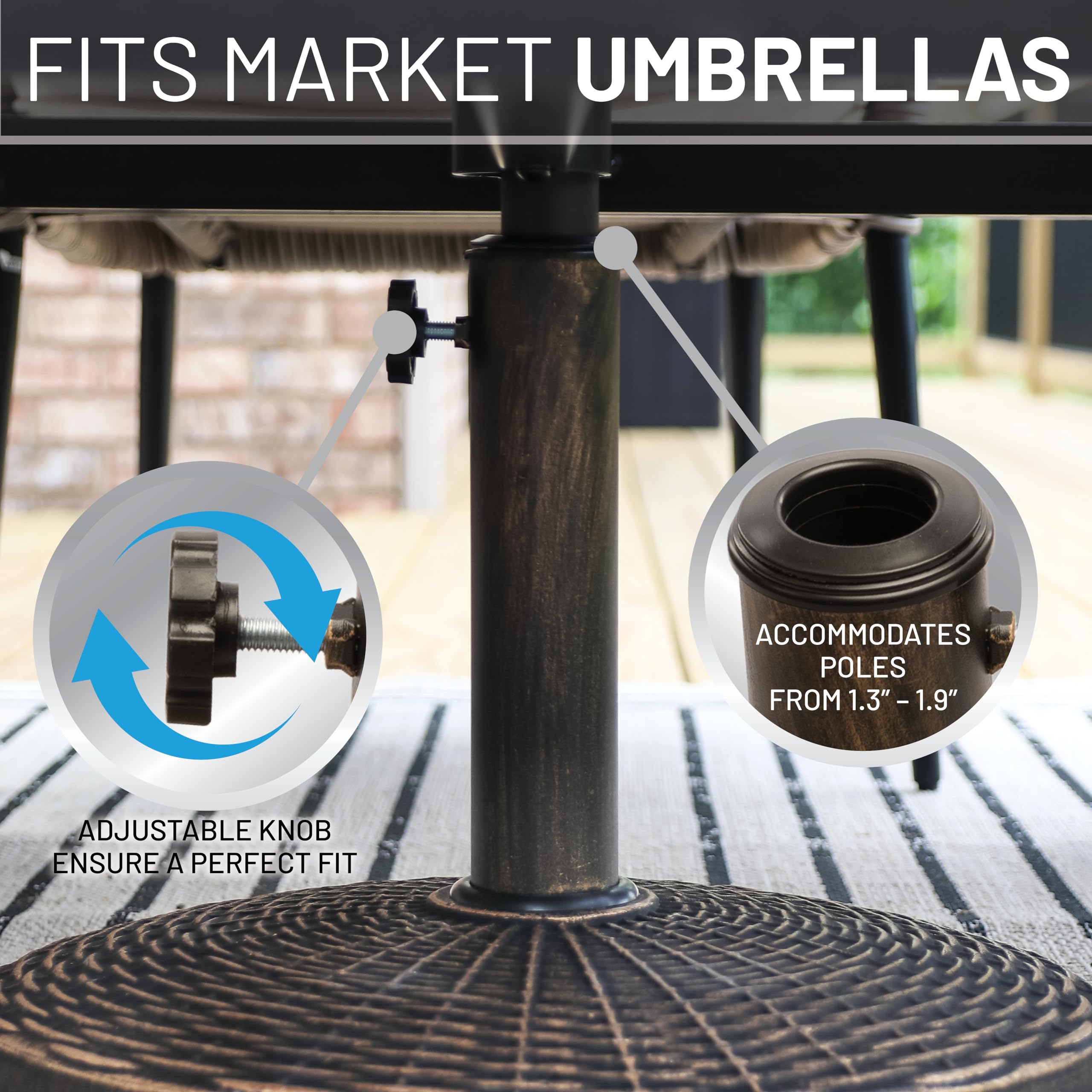 US Weight PVC feet underside view protecting surfaces and preventing slips