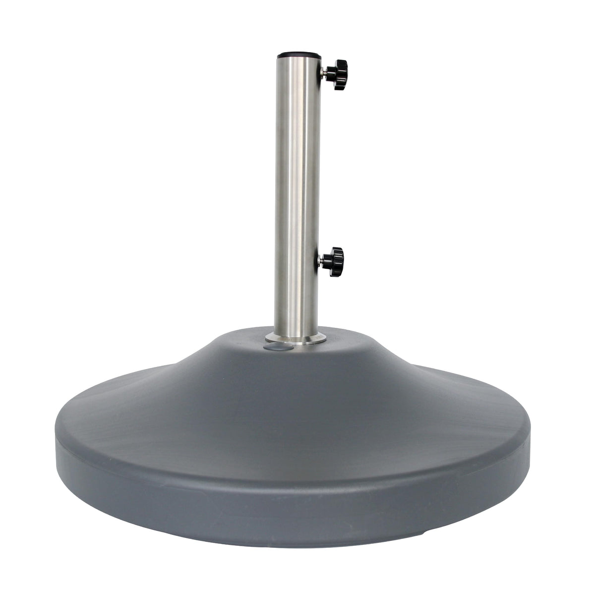 US Weight umbrella base front view showing stable 24-inch footprint and durable build