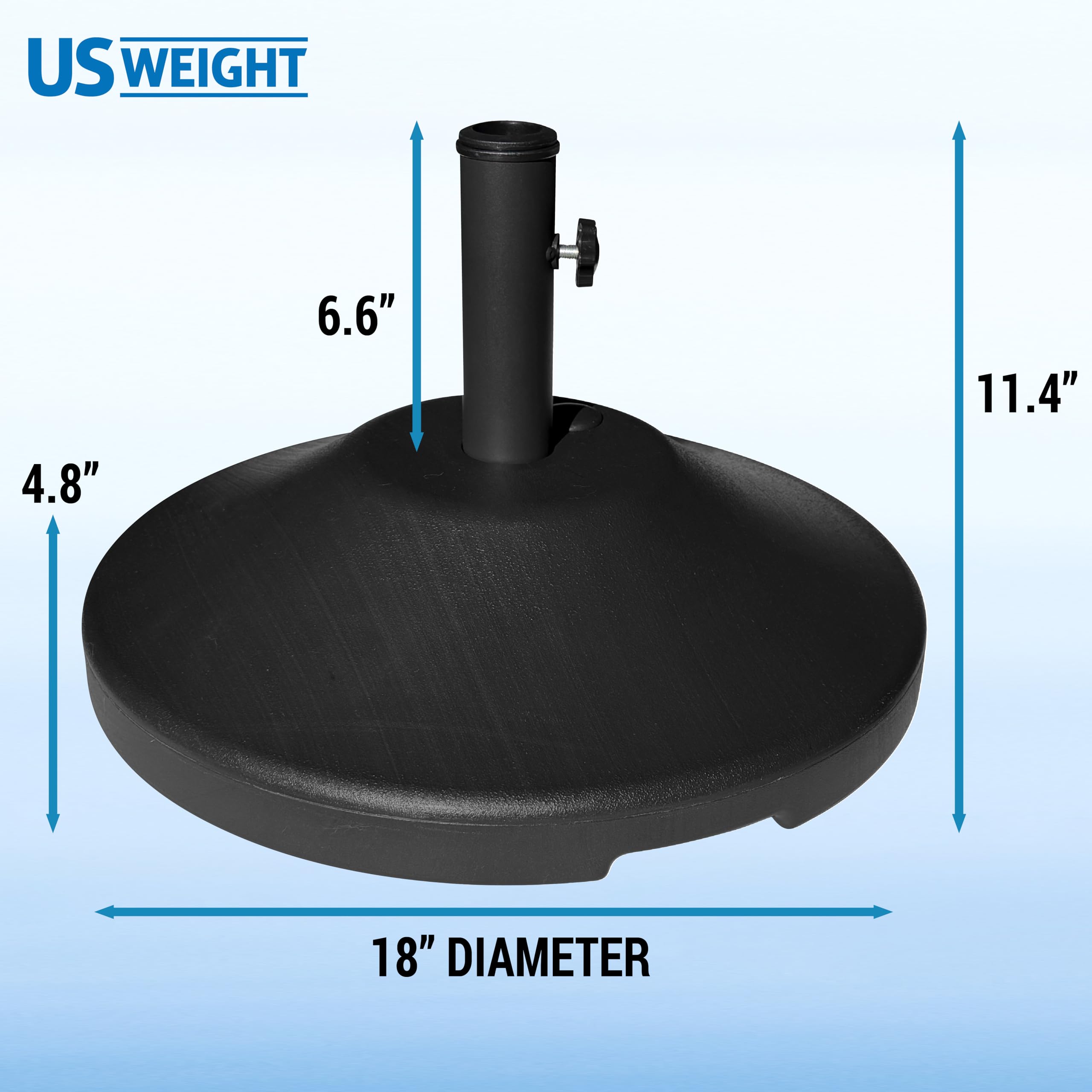US Weight side profile highlighting molded handles for easier movement