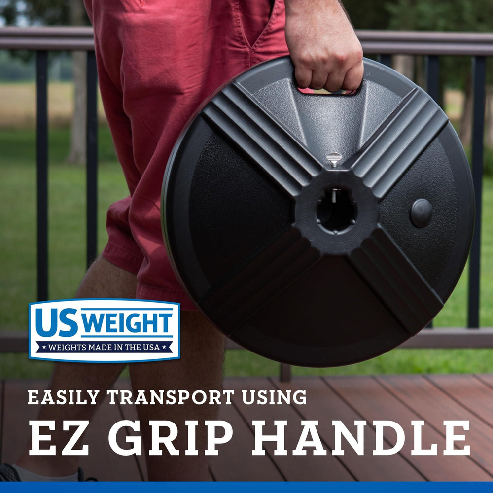 US Weight base next to ruler for scale to show compact footprint and compatibility