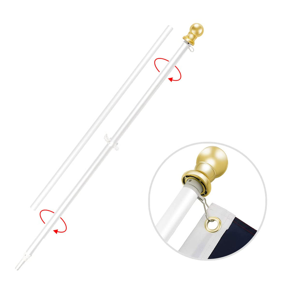 USA Flag Co. close-up of stainless collars and clips for secure attachment benefit