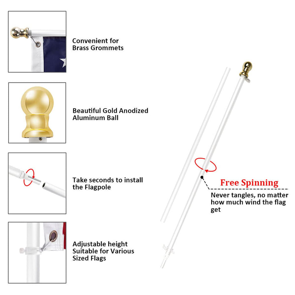 USA Flag Co. free-spin top detail demonstrating anti-wrap rotation benefit