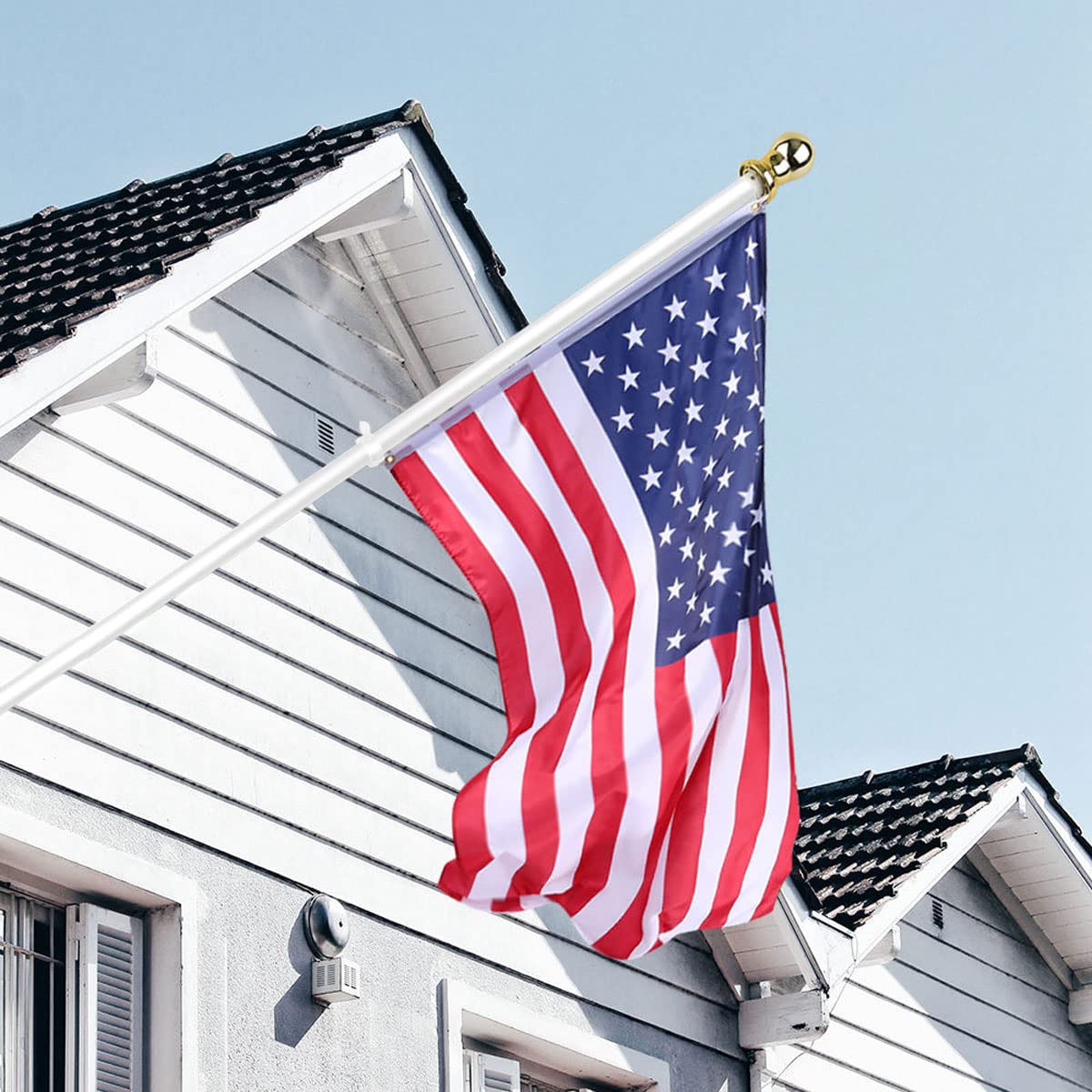USA Flag Co. vivid white finish close-up highlighting weather-resistant benefit