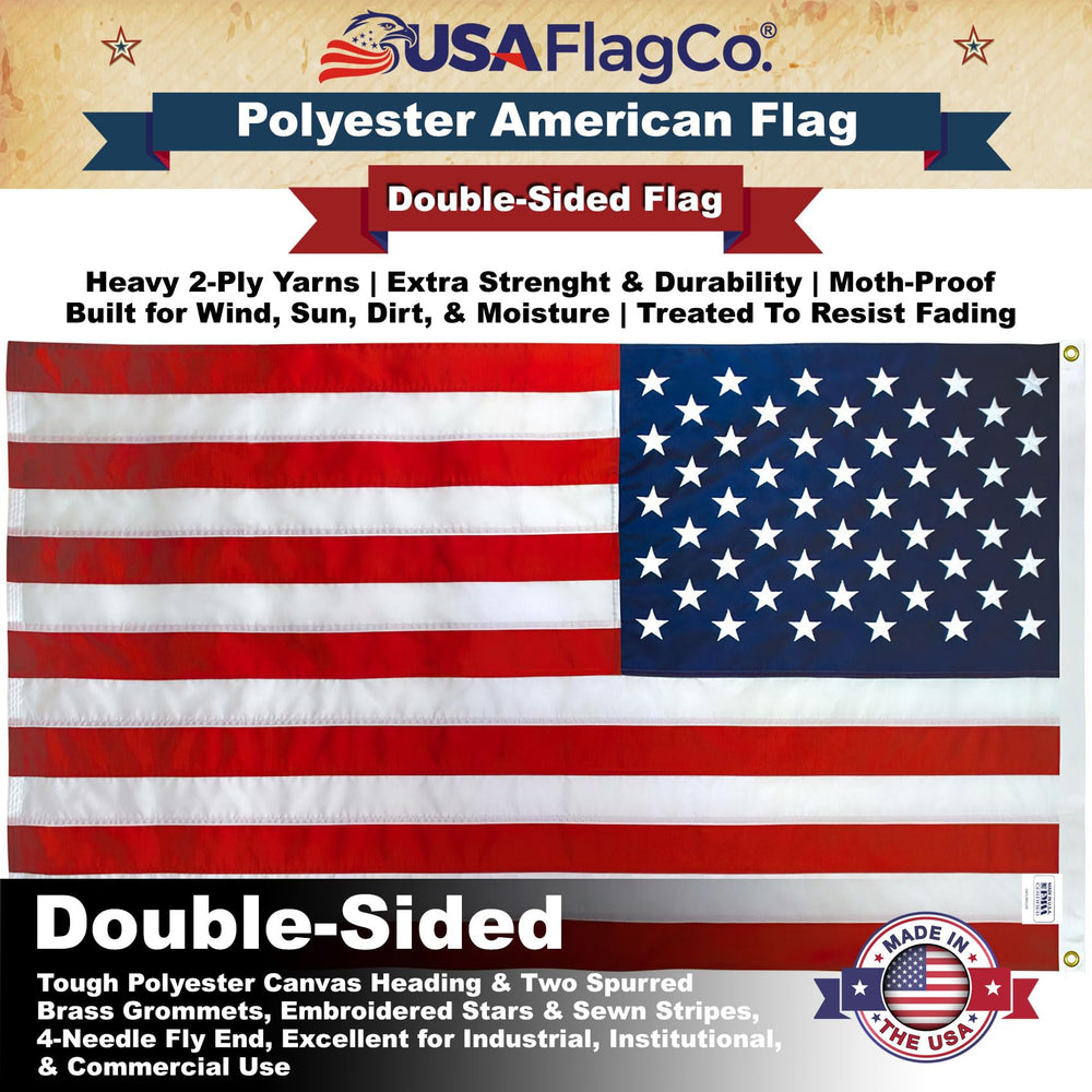USA Flag Co. flag flying in wind demonstrating weather resistance and motion