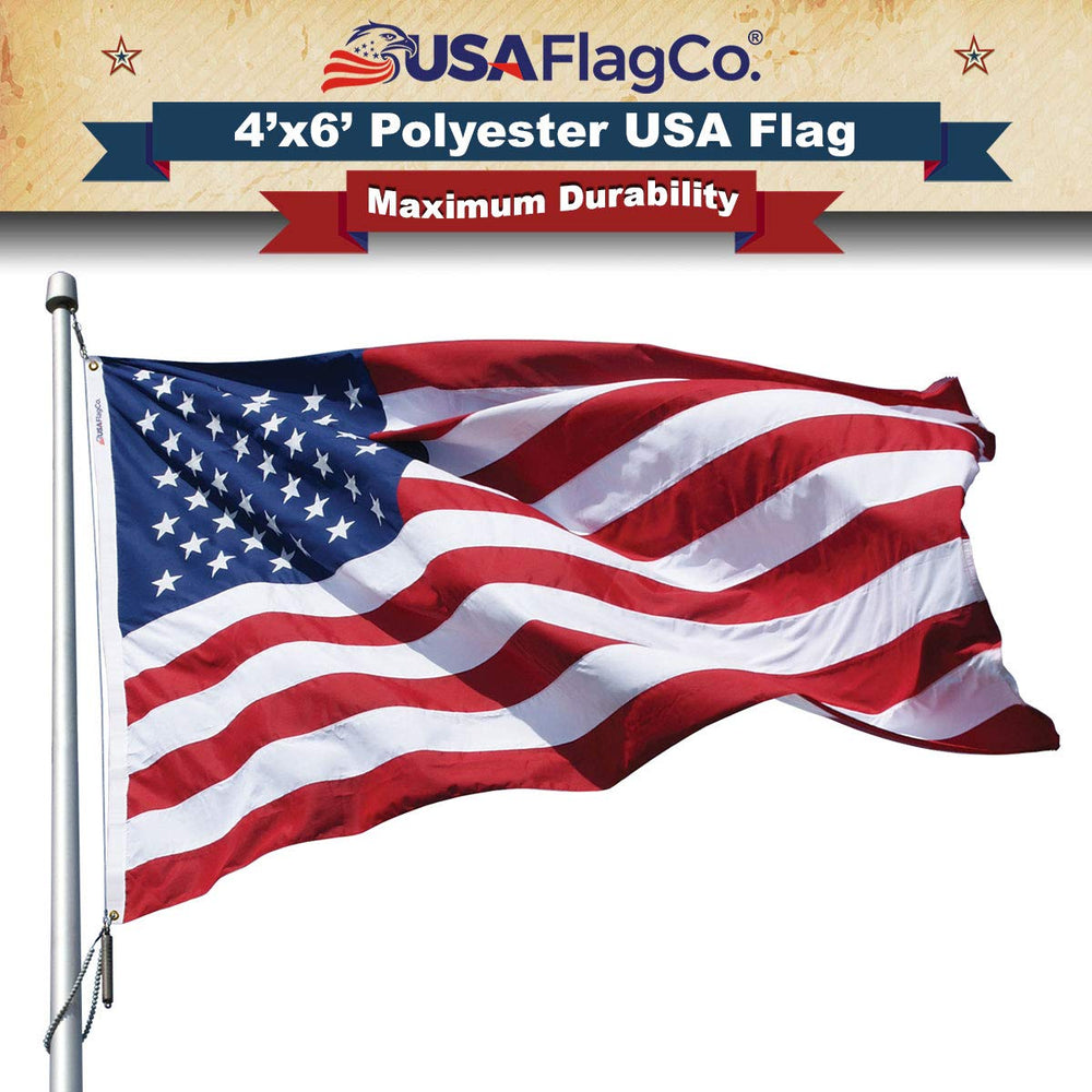 USA Flag Co. flag flying on pole in wind showing resilient performance