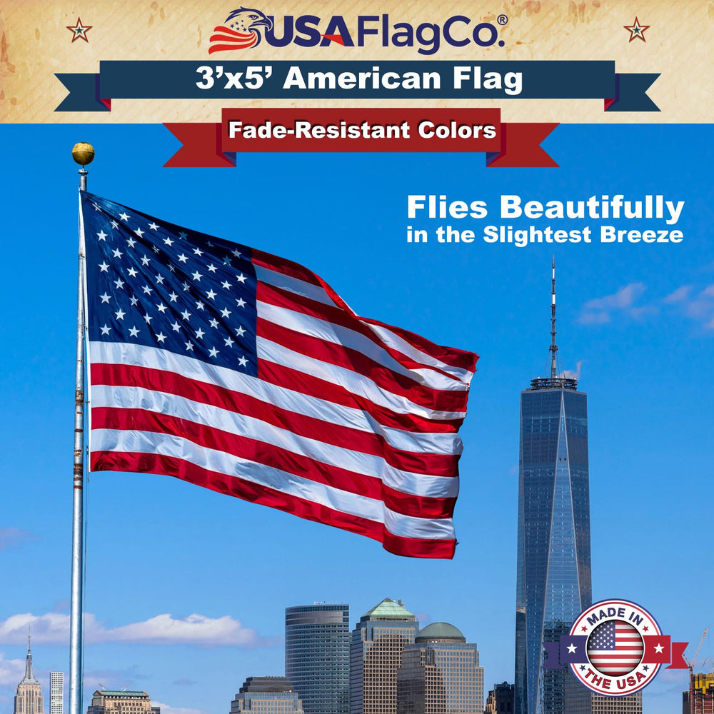 USA Flag Co. nylon texture close-up showing lustrous weather resistance