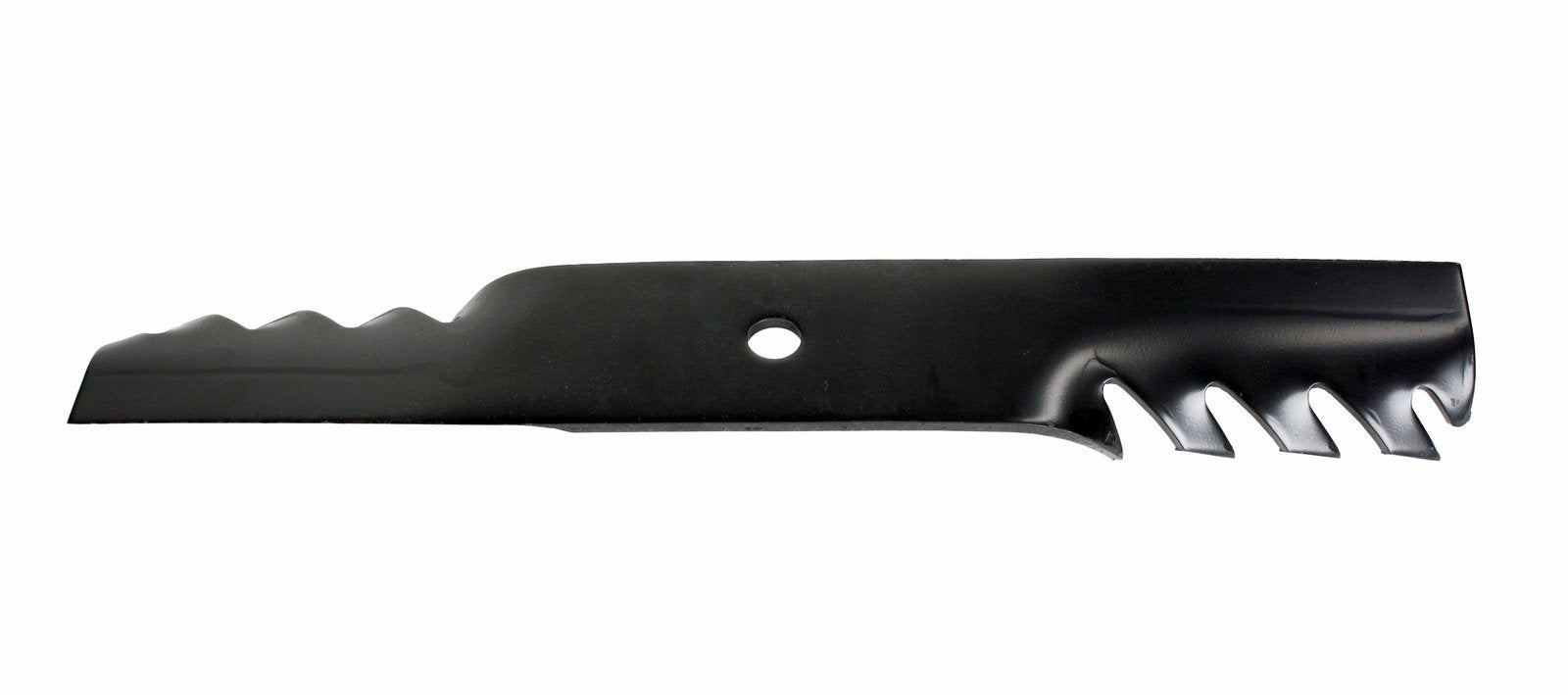 USA Mower Blades center hole view showing 5/8 inch fit for secure spindle attachment