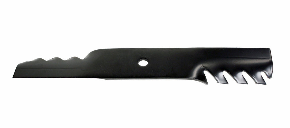 USA Mower Blades center hole view showing 5/8 inch fit for secure spindle attachment