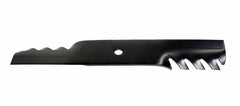USA Mower Blades center hole view showing 5/8 inch fit for secure spindle attachment
