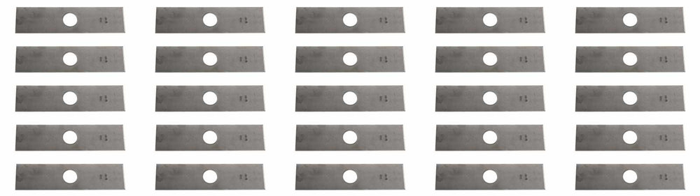 USA Mower Blades front view of 25-pack edger blades showing size and quantity, reliable American-made supply
