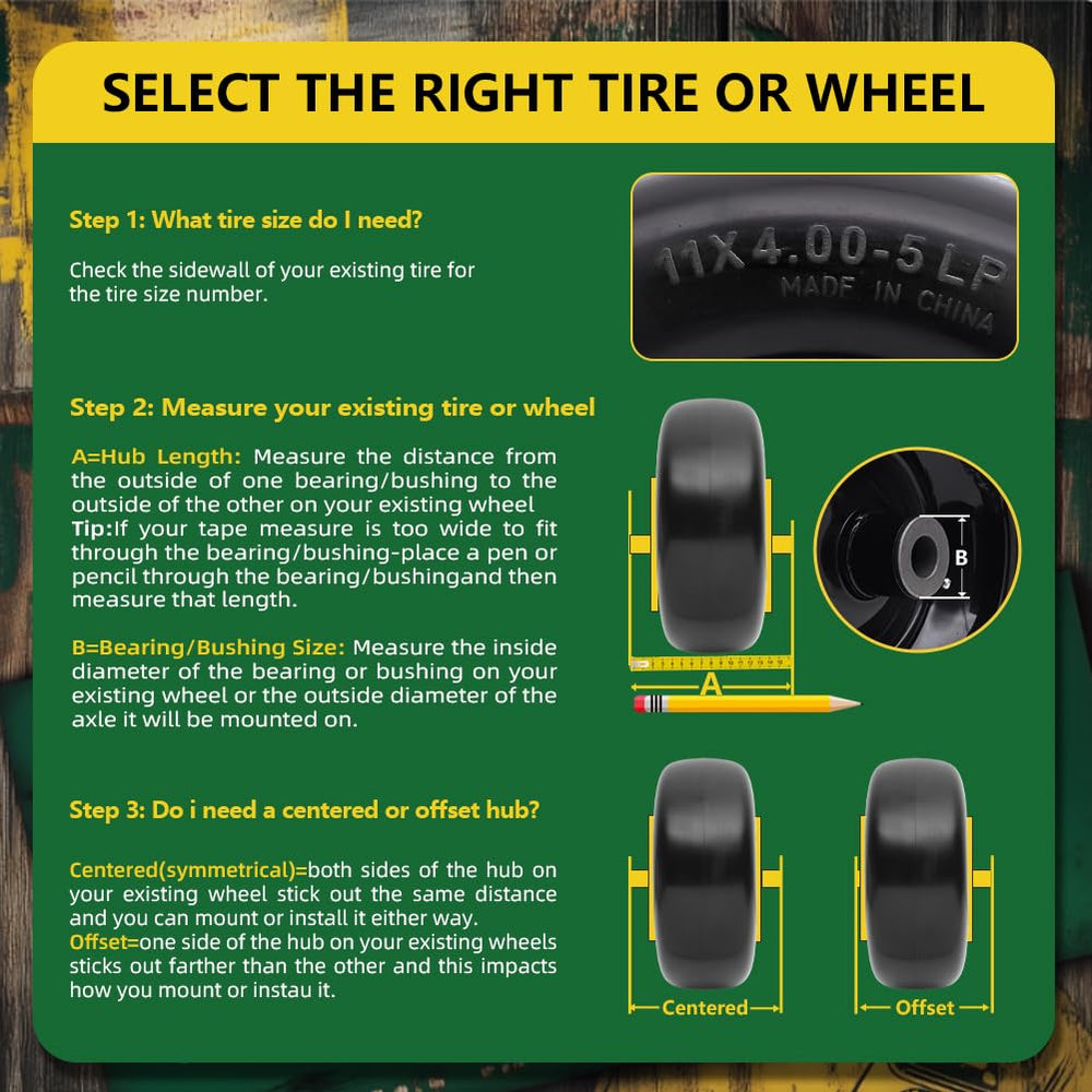 USCaster wheel on mower in garden illustrating turf-friendly performance