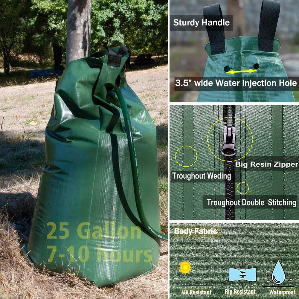 USHIGHLIGHT bag filled and wrapped around tree releasing water slowly to encourage roots